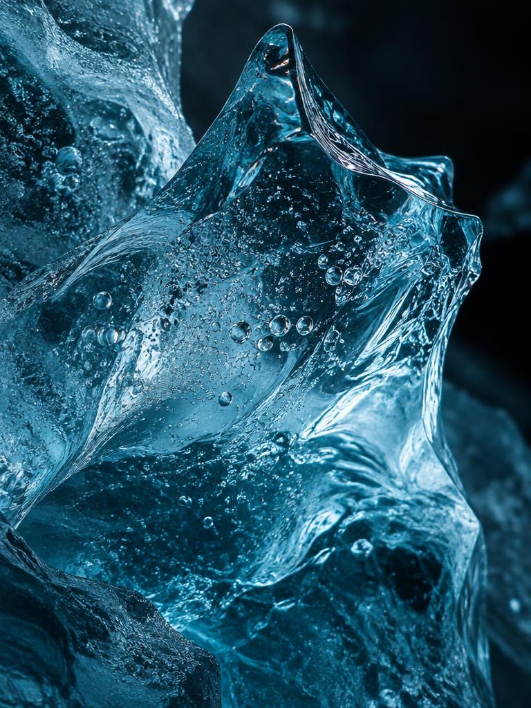 Translucent blue ice