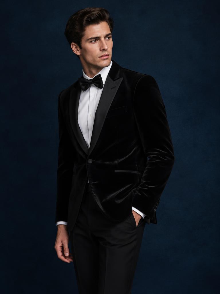 Black velvet dinner jacket